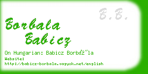 borbala babicz business card